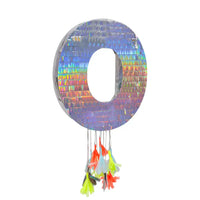 Silver Number 0 Pinata Kids Party