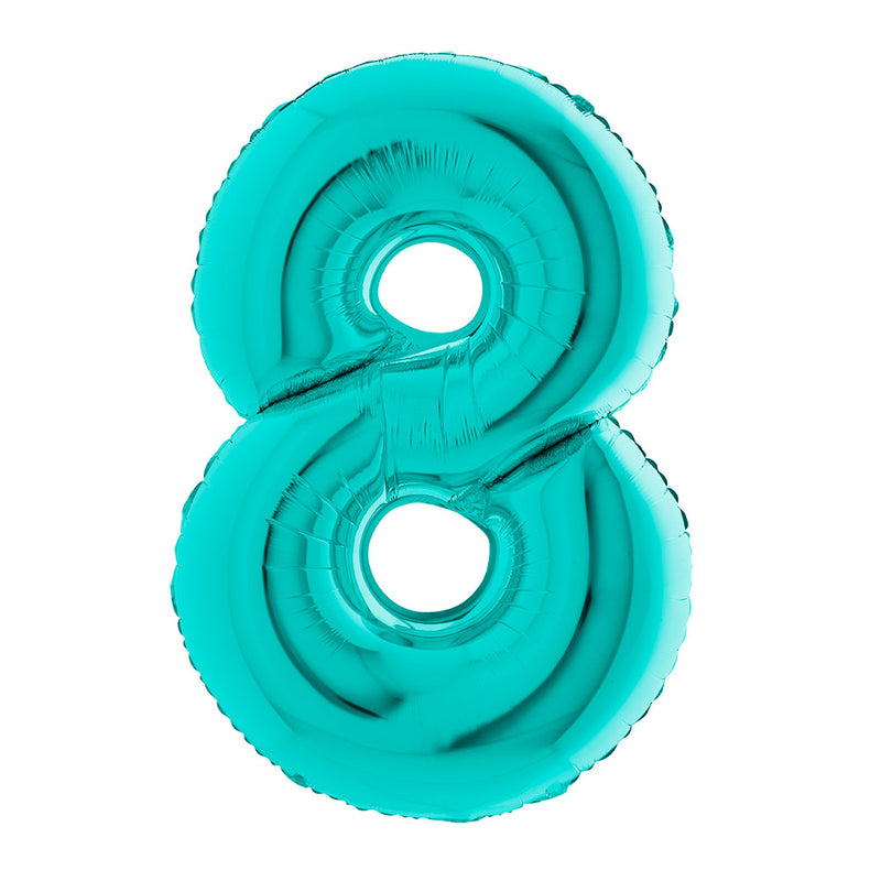 Supershape Tiffany Blue 40in Helium Balloon Number 8