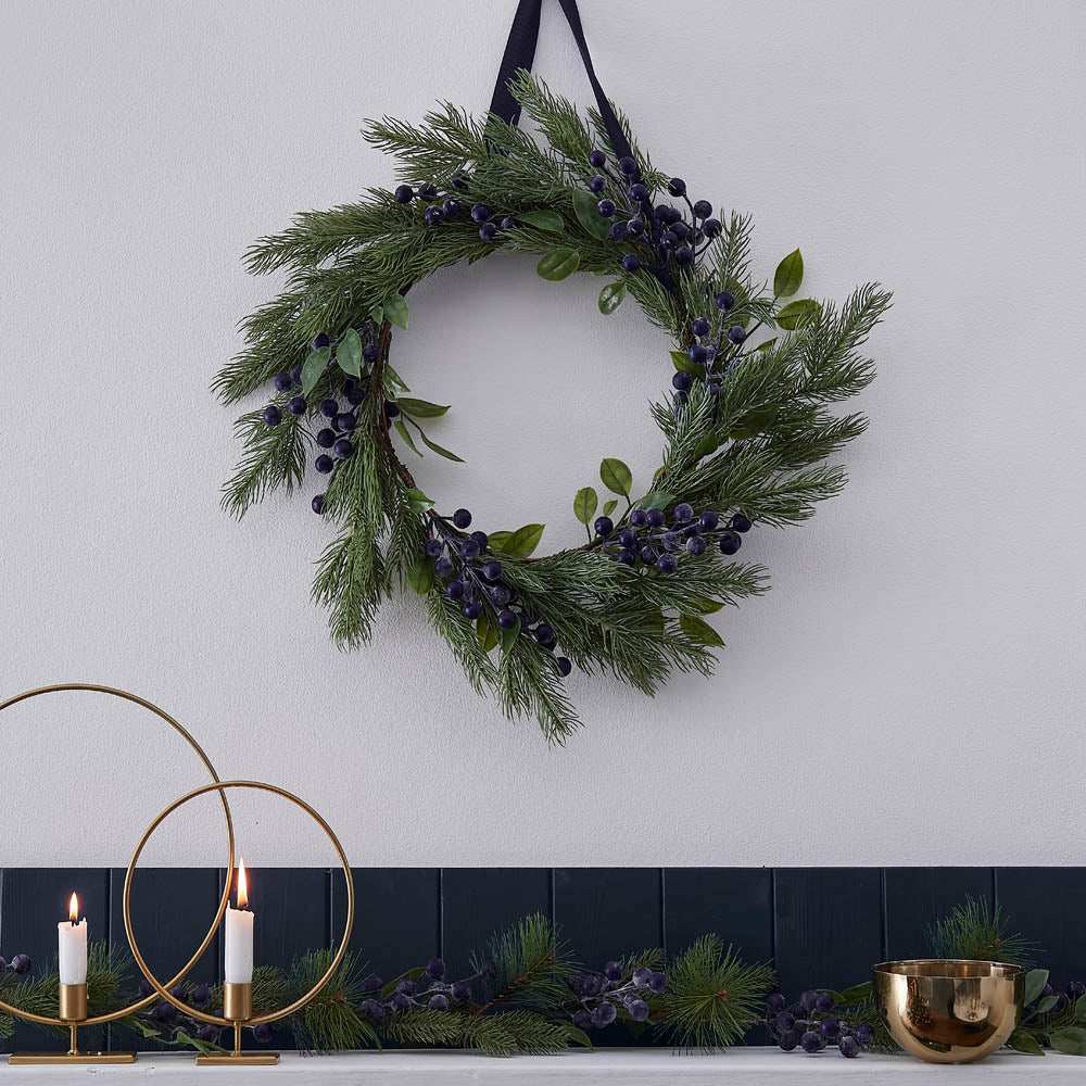 Sloe Berries Foliage Wreath Christmas 2024