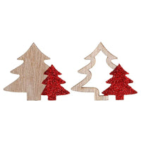 Glitter Fir Tree Scatter (x10) Red Christmas 2024