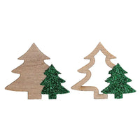 Glitter Fir Tree Scatter (x10) Green Christmas 2024