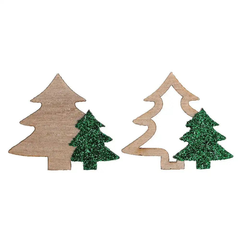 Glitter Fir Tree Scatter (x10) Green Christmas 2024