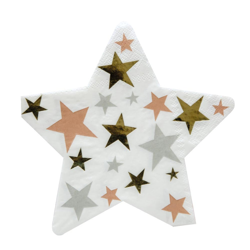 Star Shaped Paper Party Napkins (x16)