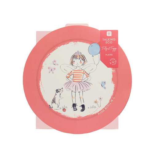 Tilly & Tigg Pink Paper Party Eco Plates (x12)