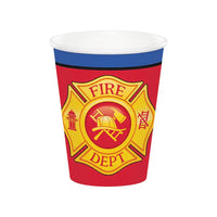 Flaming Fire Truck - Paper Party Cups (x8) Kids Party
