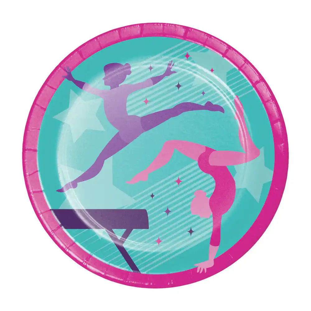 Gymnastics Party - Paper Party Plates (x8) Kids Party