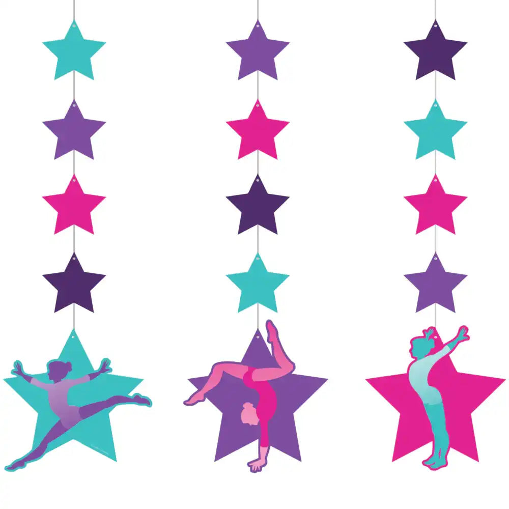 Gymnastics Party - Hanging Decorations (x3) Kids Party