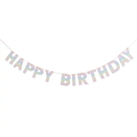 Pastel Rainbow Happy Birthday Eco Banner General Party