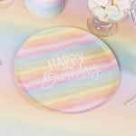Pastel Rainbow Birthday Eco Paper Plates (x8)