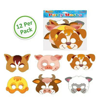 Farm Card Masks (x12) Kids Party