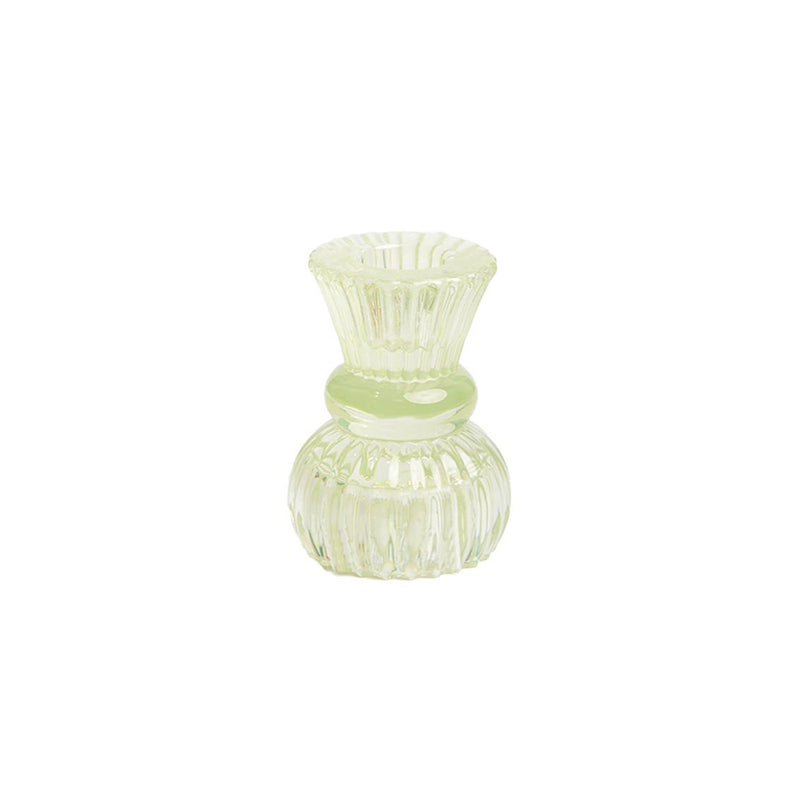 Green Glass Small Candle Holder