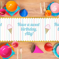 Scoops of Fun Personalised Table Runner Personalised Runner