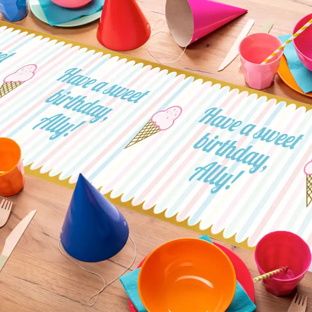 Scoops of Fun Personalised Table Runner Personalised Runner