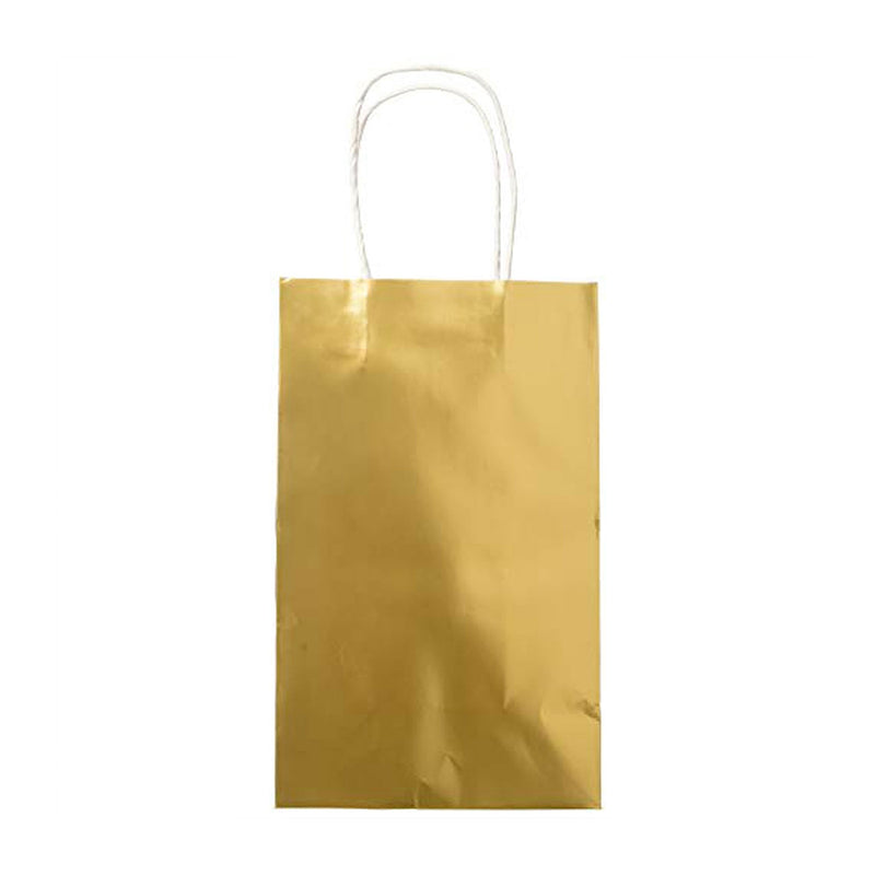 Metallic Gold Paper Party Bags (x8)