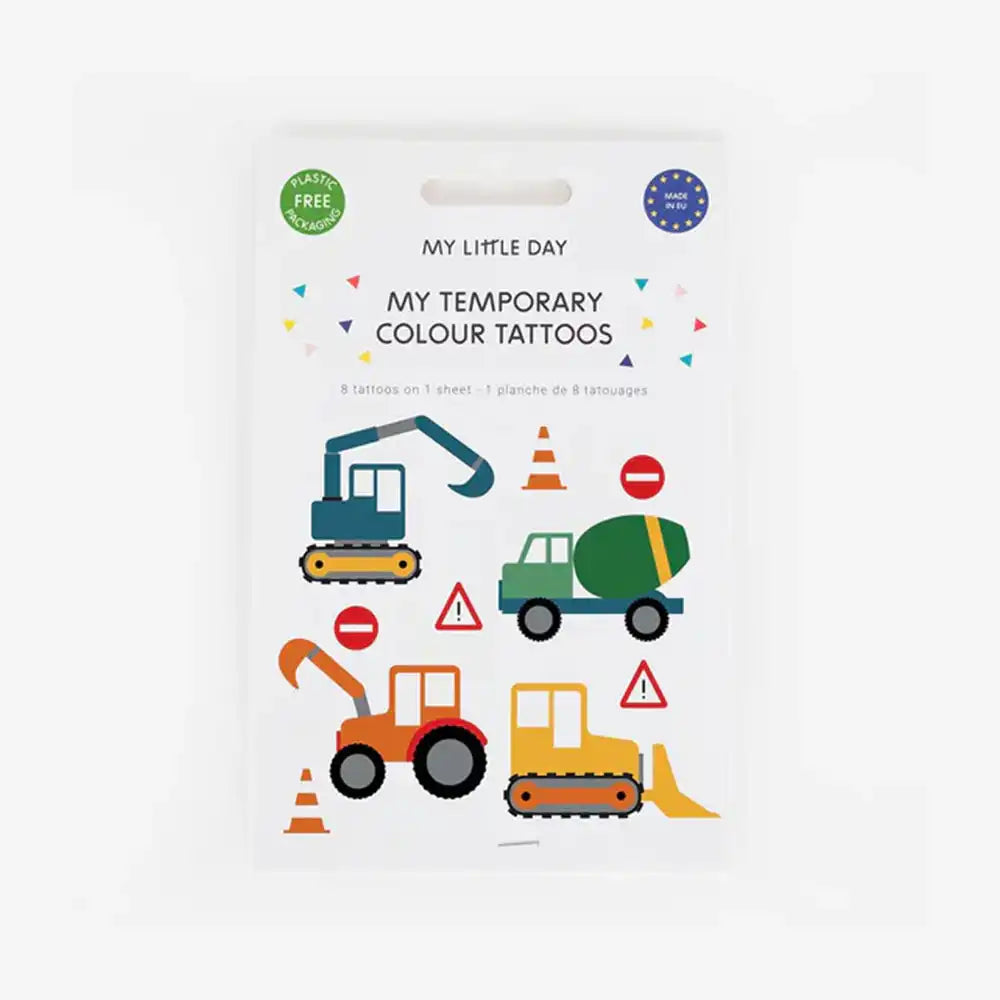 Construction Temporary Tattoos Kids Party