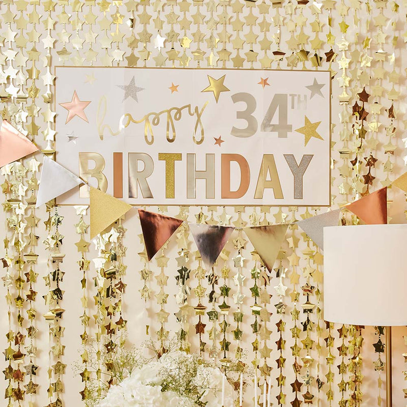 Personalised Happy Birthday Banner and Stickers Set
