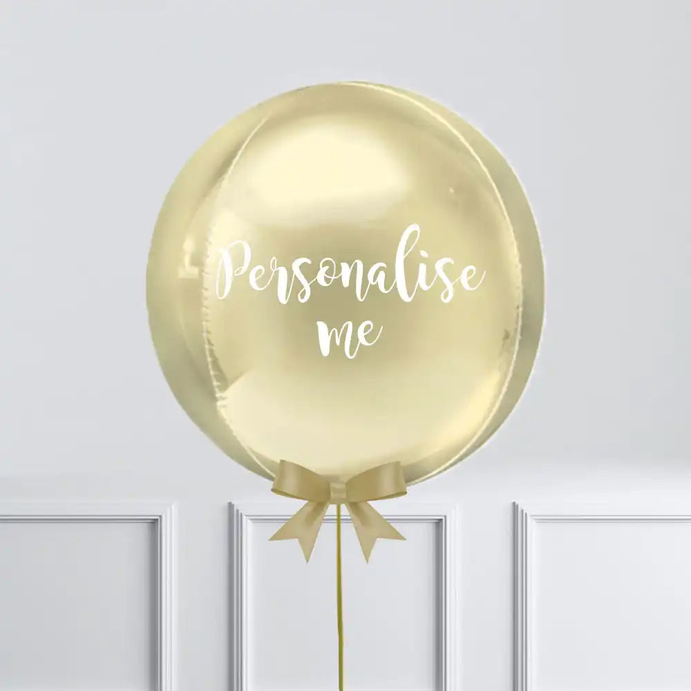 Personalised Orb Balloon - Gold Personalised Balloons