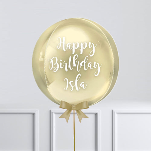 Personalised Orb Balloon - Gold