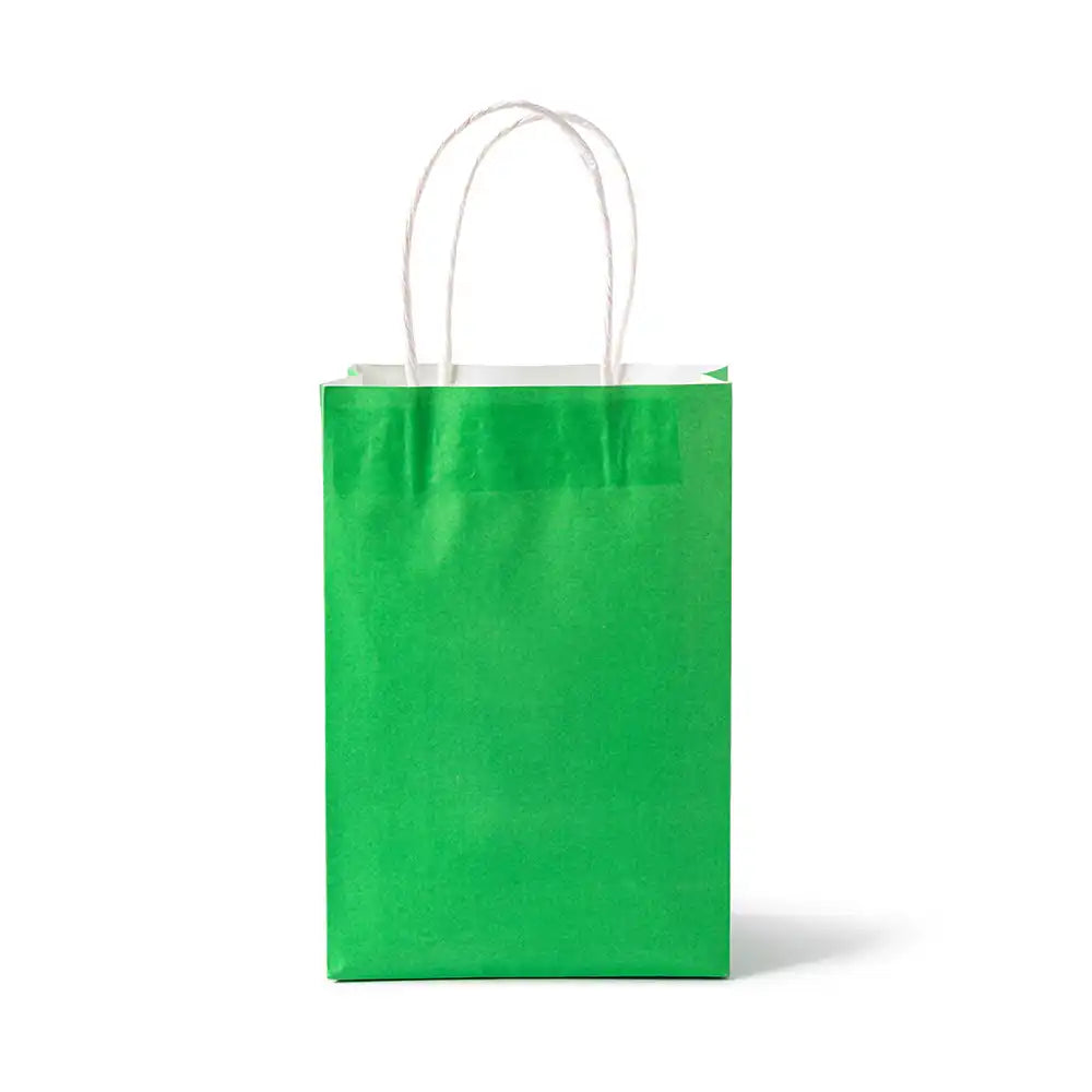 Green Party Bags with Handles (x12) Party Pieces