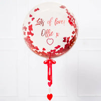 Personalised Heart Filled Bubble Balloon in a Box – Confetti Personalised Balloons
