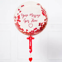 Personalised Heart Filled Bubble Balloon in a Box – Confetti Default Title Personalised Balloons
