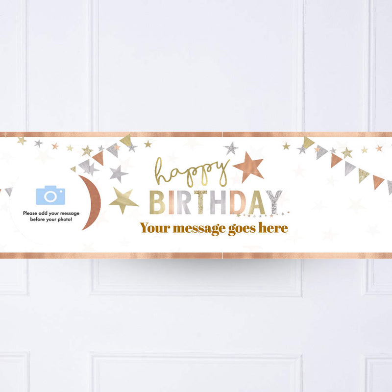 Mixed Metallics Personalised Party Banner
