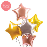 Inflated Balloon Bunch - Metallic Stars Personalised Balloons