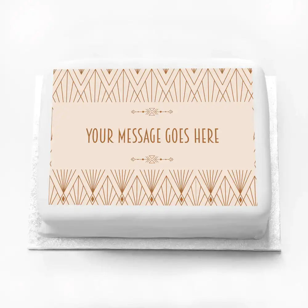 Personalised Photo Cake - Art Deco Message Personalised Cake