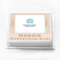 Personalised Photo Cake - Art Deco Message and Photo Personalised Cake