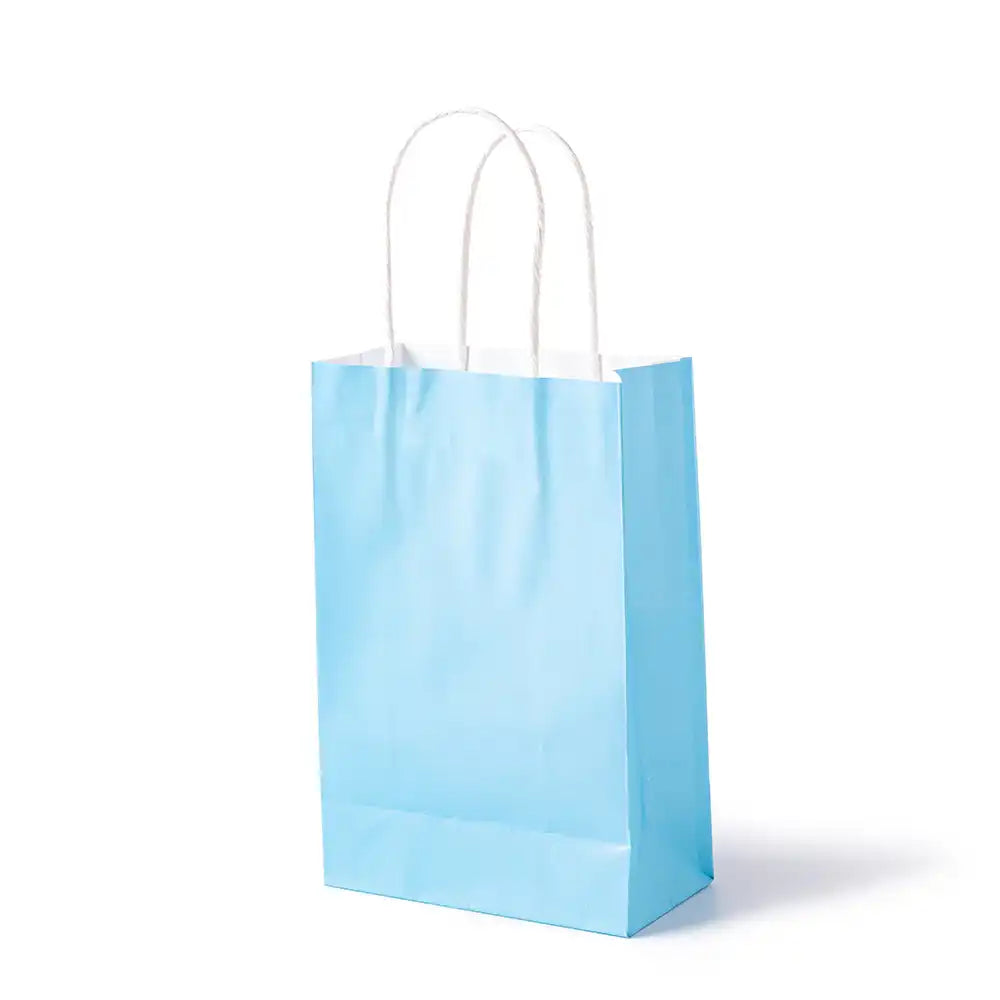 Pale Blue Party Bags with Handles (x12) Party Pieces
