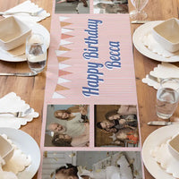 Personalised Pink Bunting Table Runner Personalised Runner