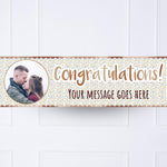 Rose Gold Floral Congratulations Personalised Party Banner