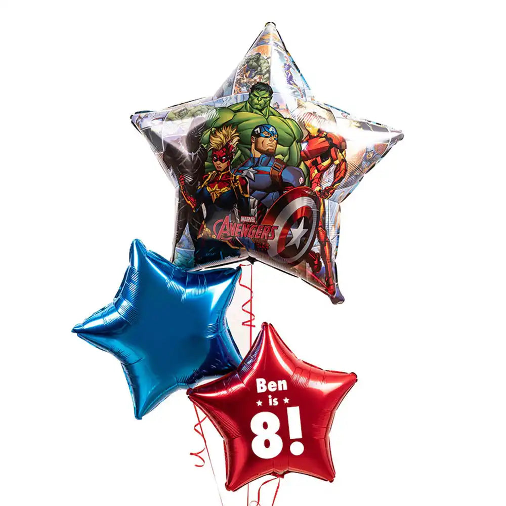 Personalised Inflated Balloon Bunch - Avengers Heroes Personalised Balloons