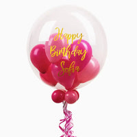Personalised Bubble Balloon in a Box – Flamingo Pink Personalised Balloons