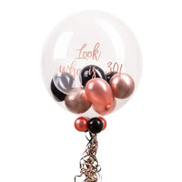 Personalised Bubble Balloon in a Box – Rose Gold Chic Personalised Balloons