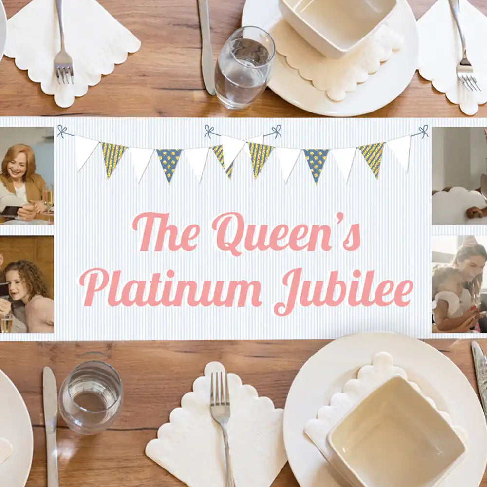 Personalised Blue Bunting Table Runner Personalised Runner