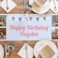 Personalised Blue Bunting Table Runner Personalised Runner