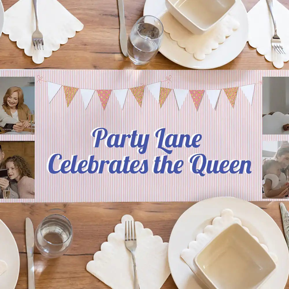 Personalised Pink Bunting Table Runner Personalised Runner