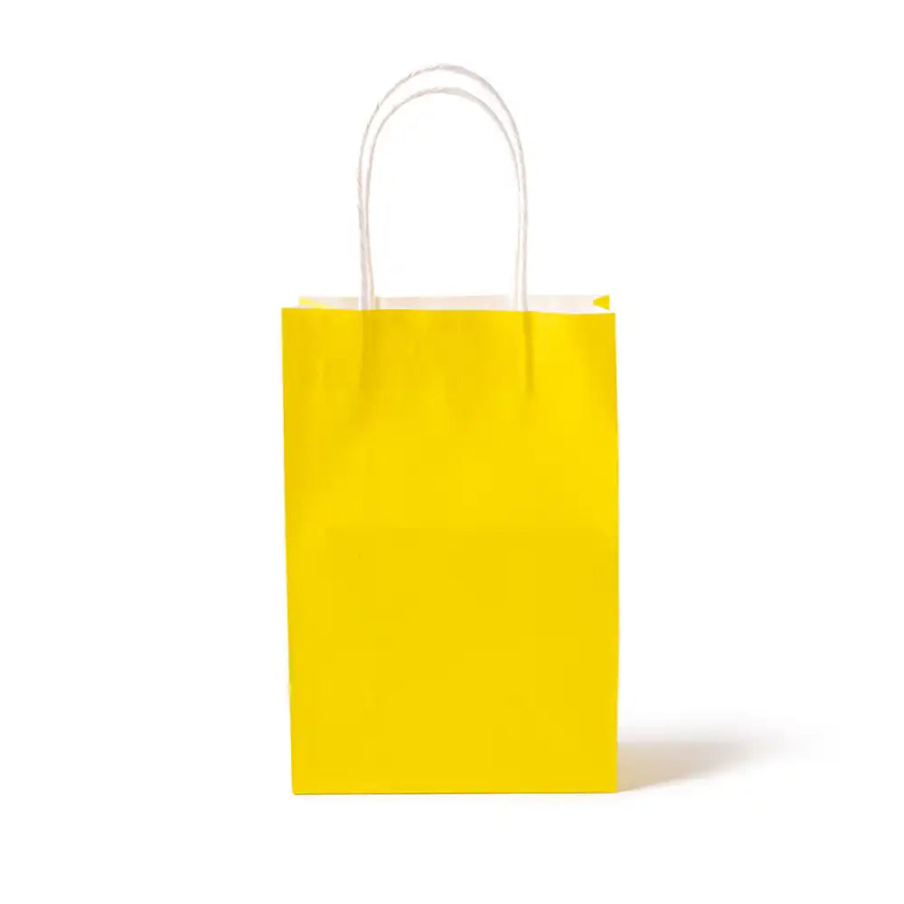 Yellow Party Bags with Handles (x12) Party Pieces