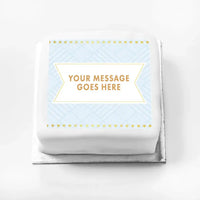 Personalised Photo Cake - Blue Pastel Message Only Small (up to 6 small portions) Personalised Cake