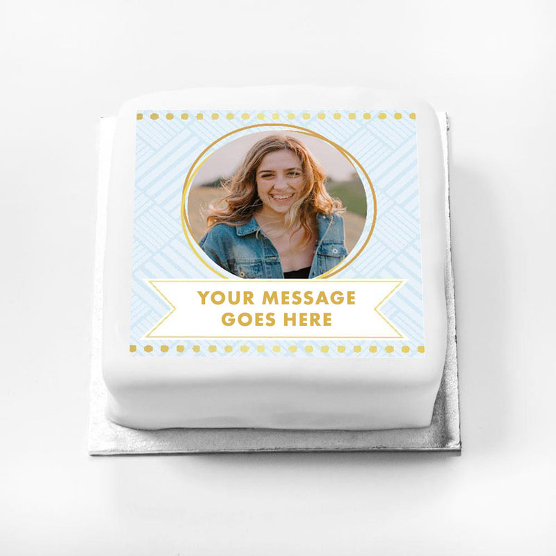 Personalised Message Gift Cake – Blue Pastel