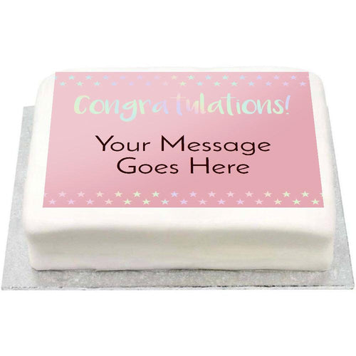 Personalised Photo Cake - Congratulations Iridescent