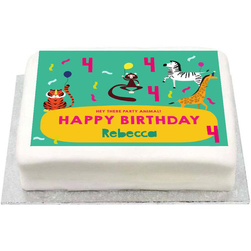 Personalised Photo Cake - Party Animals