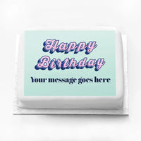 Personalised Birthday Cake - Decorative Blue Personalised Cake