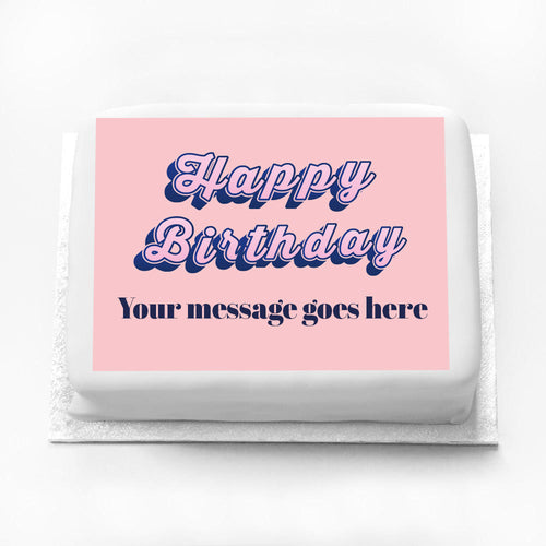 Personalised Birthday Cake - Pink Decorative