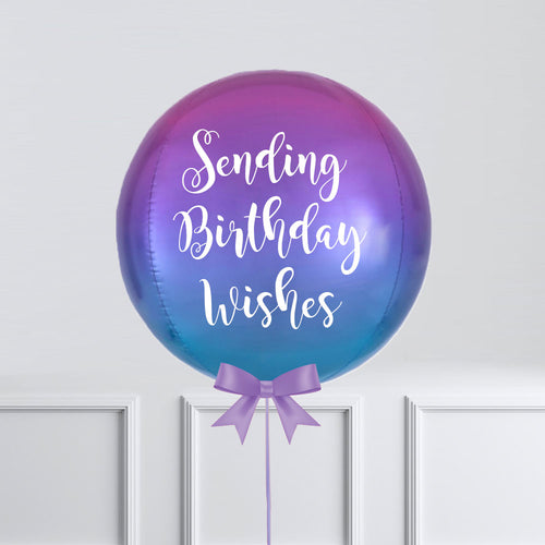 Personalised Orb Balloon - Purple & Blue Ombre