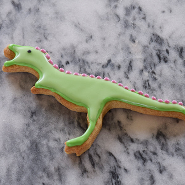 How to ice dinosaur cookies
