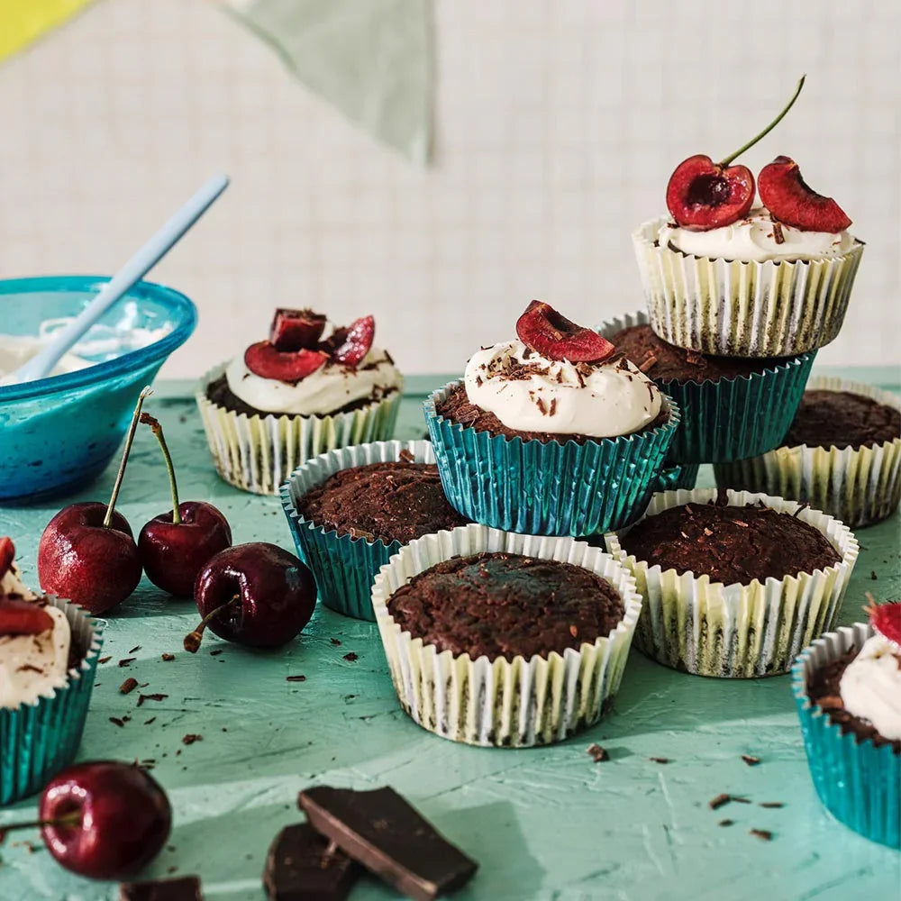 Mini Black Forest Cherry Cakes by Charlotte Stirling-Reed - Party Pieces