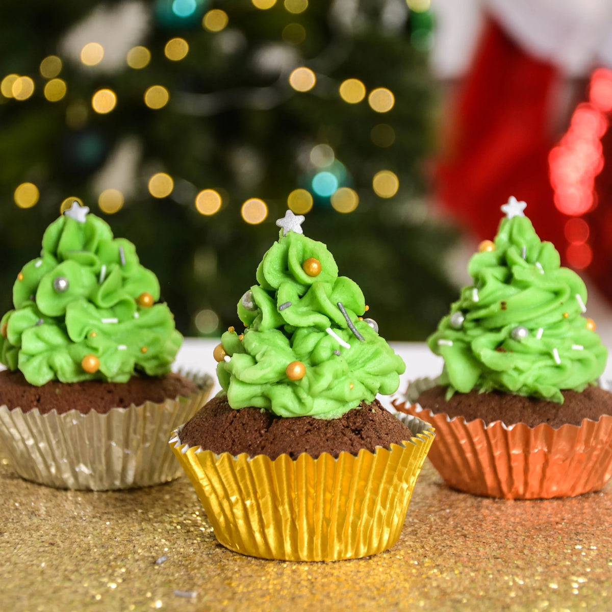 Easy Christmas Tree Cupcakes - Party Pieces