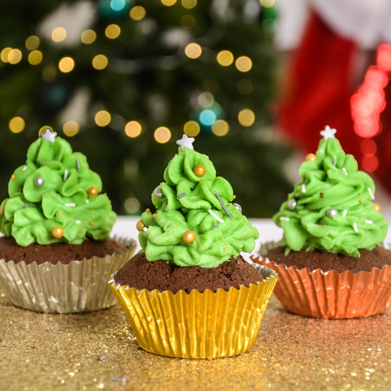 Easy Christmas Tree Cupcakes